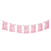 Boho Pink Cotton Macrame Garland Summer