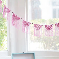 Boho Pink Cotton Macrame Garland Summer
