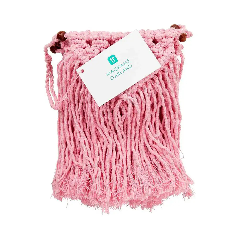 Boho Pink Cotton Macrame Garland Summer