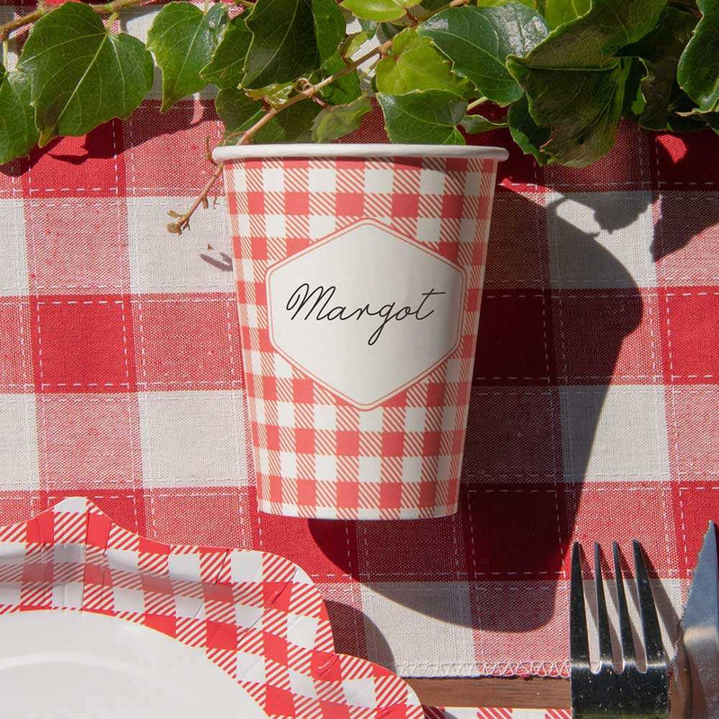 Gingham Paper Party Cups (x10) Summer