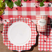 Gingham Paper Party Cups (x10) Summer