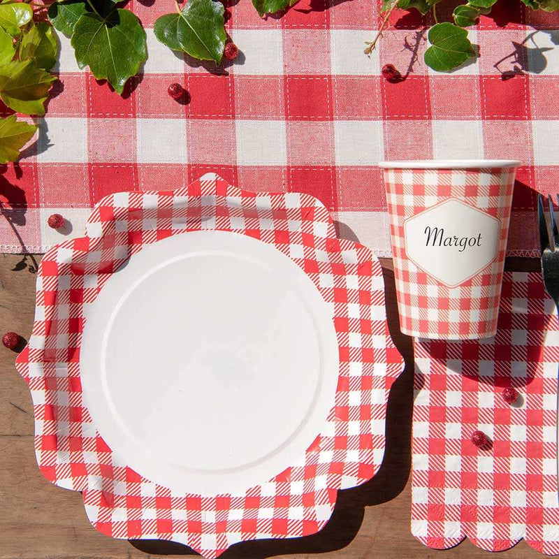 Gingham Paper Party Cups (x10) Summer