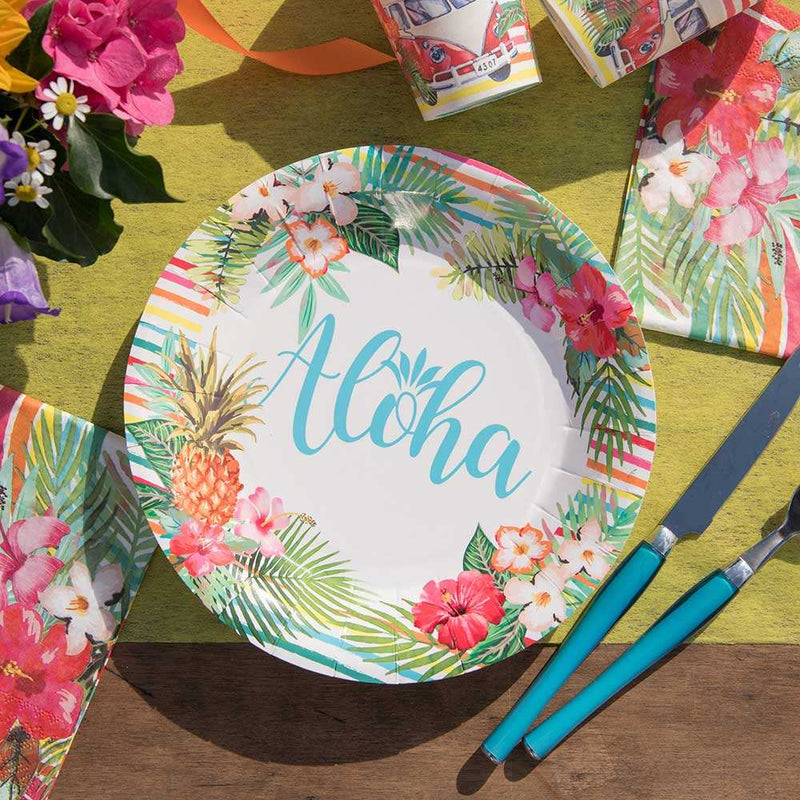 Aloha Paper Party Plates (x10) Summer