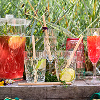 Acrylic Wine Glass with Embossed Detail - Clear Summer