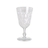 Acrylic Wine Glass with Embossed Detail - Clear Summer