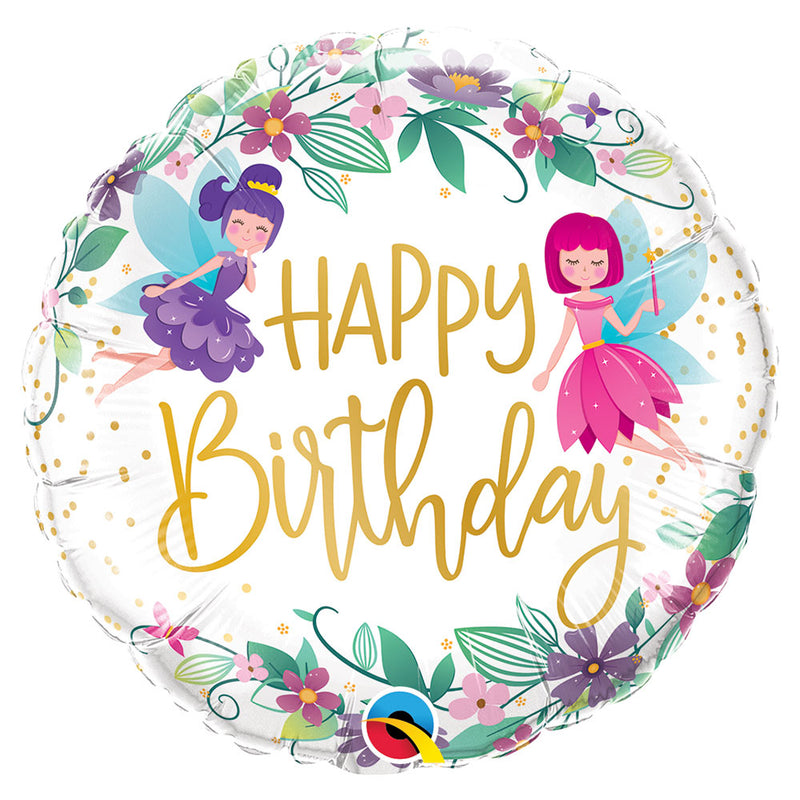 Wild Flower Fairies Happy Birthday Foil Balloon