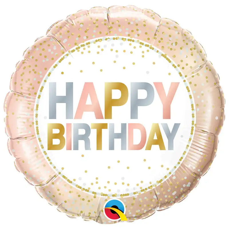 Happy Birthday Balloon - Rose Gold Metallic Dots Everyday