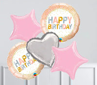 Inflated Balloon Bunch - Rose Gold Metallic Dots 5 Inflated Balloons - £29.99 Personalised Balloons