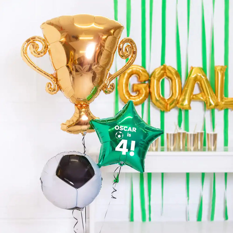 Personalised Inflated Balloon Bouquet in a Box - Football Champion Personalised Balloons