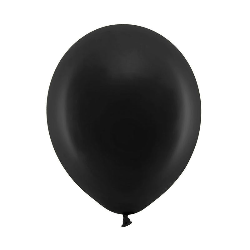Pastel Latex Balloons - Black (x10)