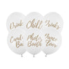 Signage Balloons Set - White (x6) Wedding