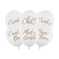 Signage Balloons Set - White (x6) Wedding
