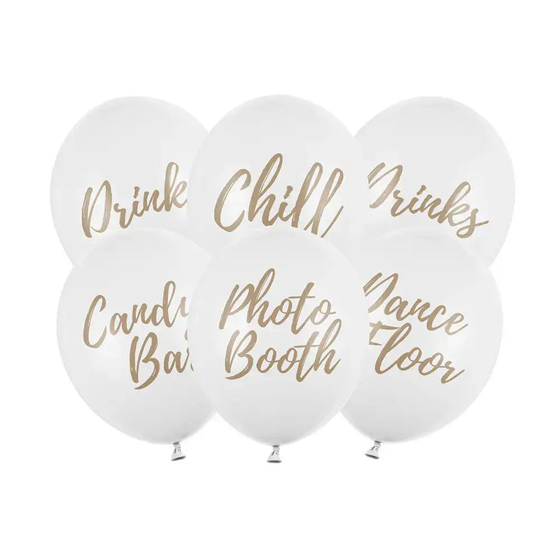 Signage Balloons Set - White (x6) Wedding