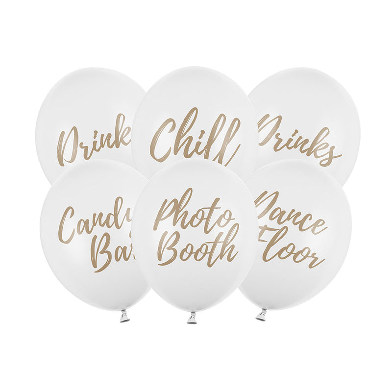 Signage Balloons Set - White (x6)