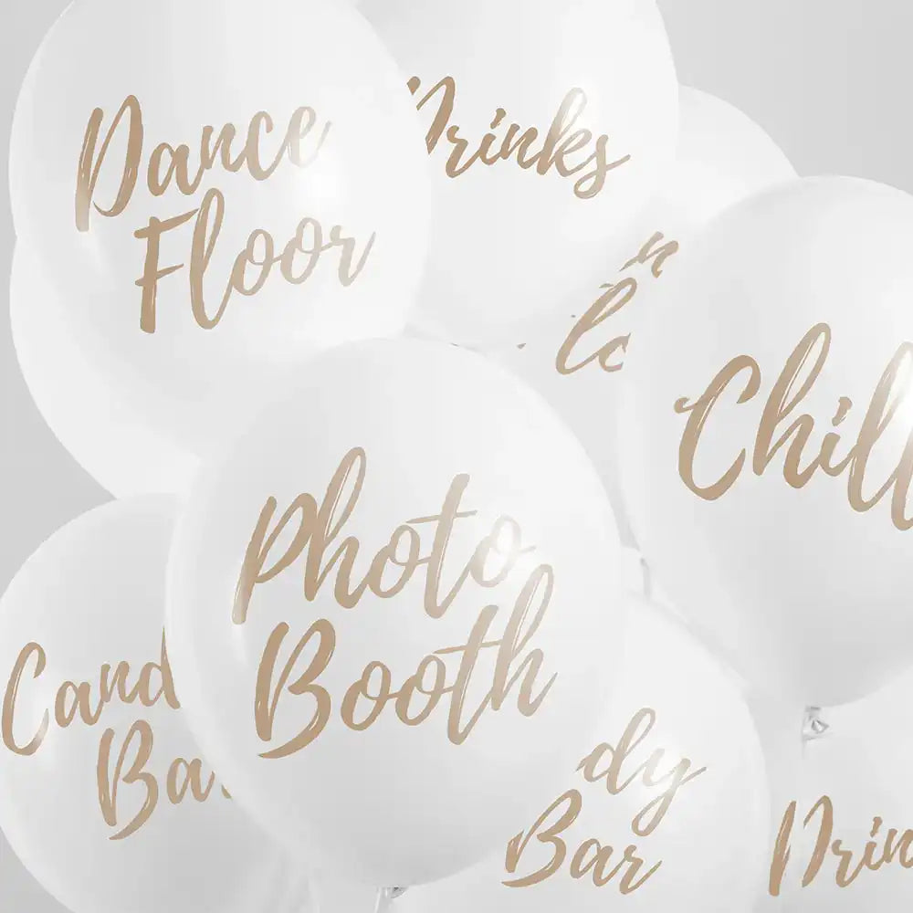 Signage Balloons Set - White (x6) Wedding