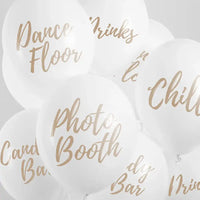 Signage Balloons Set - White (x6) Wedding