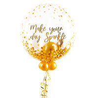 Personalised Bubble Balloon in a Box - Elegant Gold Dots Personalised Balloons