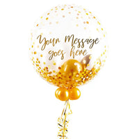 Personalised Bubble Balloon in a Box - Elegant Gold Dots Personalised Balloons