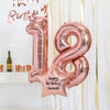18th Birthday Balloons - Personalised Inflated Balloon Bouquet Rose Gold Personalised Balloons