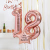18th Birthday Balloons - Personalised Inflated Balloon Bouquet Rose Gold Personalised Balloons