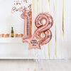 18th Birthday Balloons - Personalised Inflated Balloon Bouquet Rose Gold Personalised Balloons