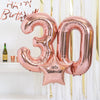 30th Birthday Balloons - Personalised Inflated Balloon Bouquet Rose Gold Personalised Balloons