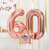 60th Birthday Balloons - Personalised Inflated Balloon Bouquet Rose Gold Personalised Balloons