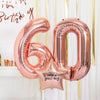 60th Birthday Balloons - Personalised Inflated Balloon Bouquet Rose Gold Personalised Balloons