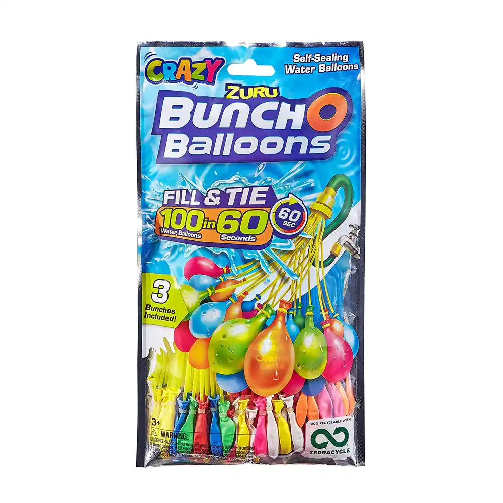 Rapid Fill Multi Colour Water Balloon Bunches (x100) Summer