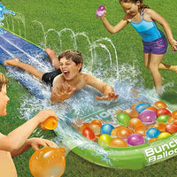 Water Slide Wipeout with Rapid Fill Water Balloon Bunches (16ft) Summer