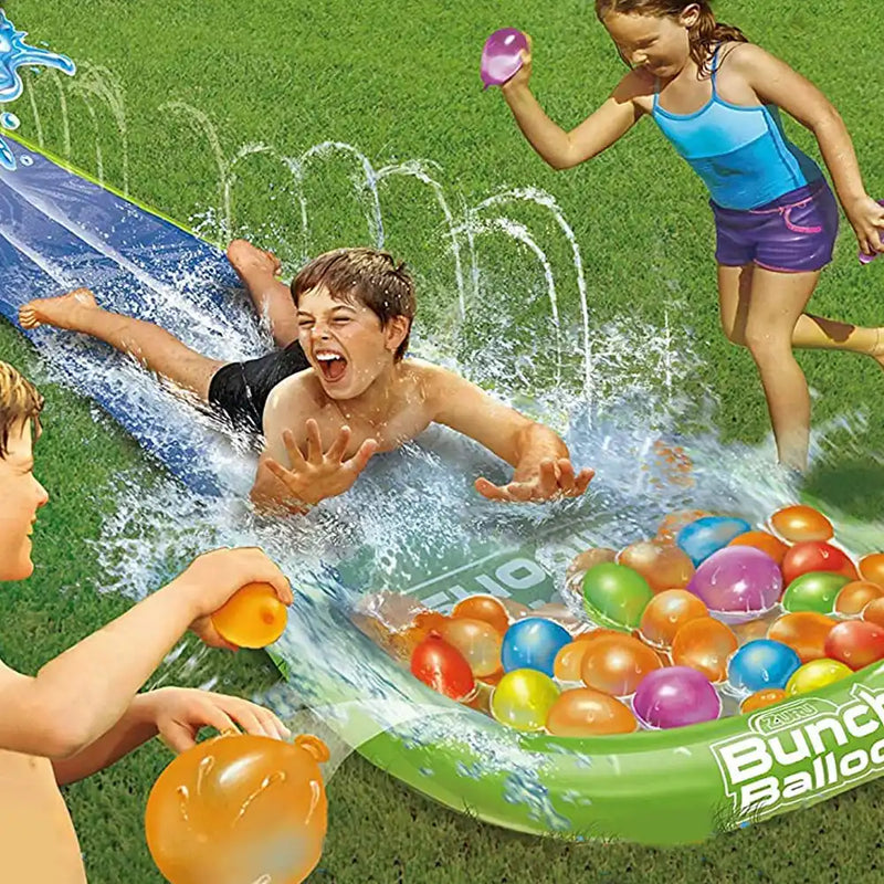 Water Slide Wipeout with Rapid Fill Water Balloon Bunches (16ft) Summer