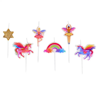 Unicorn Fairy Princess Candles (x6) Own Brand