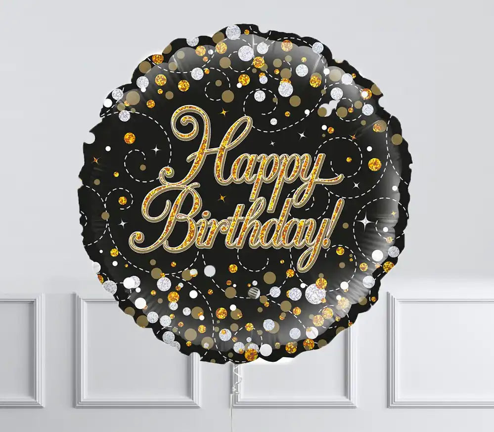Inflated Balloon Bunch - Sparkle Fizz Happy Birthday 1 Inflated Balloon - £12.99 Personalised Balloons