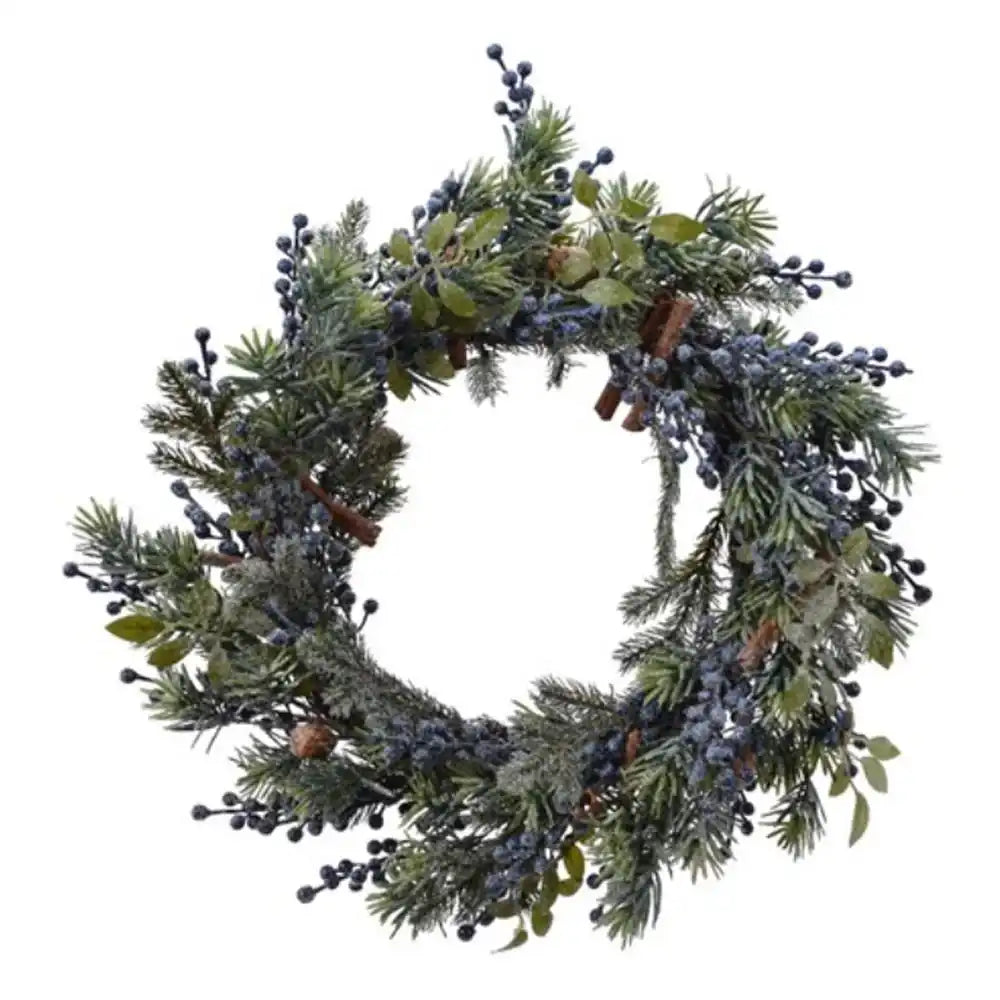 Frosted Blue Berries Wreath Christmas