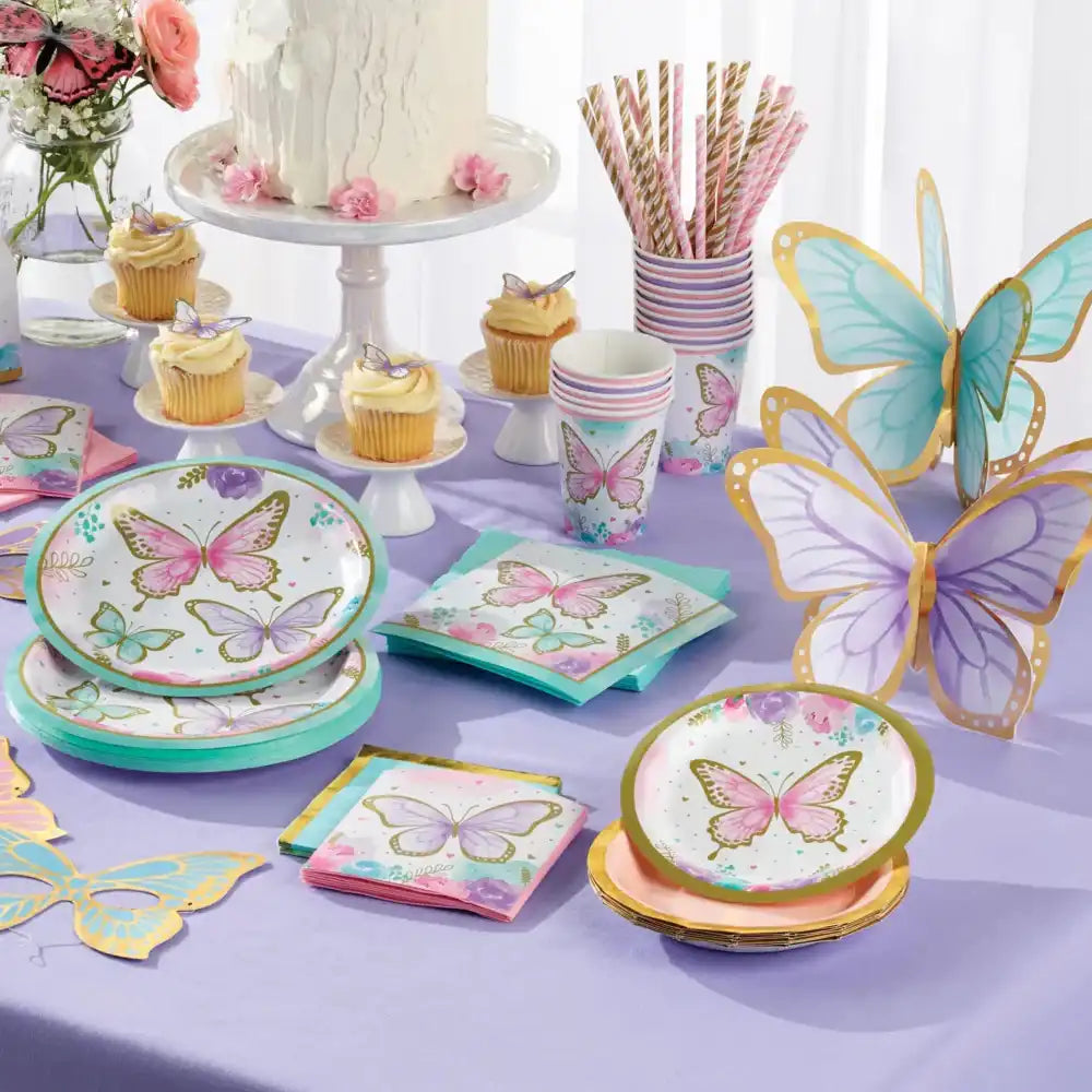Butterfly Shimmer Luncheon Party Napkins (x16) Kids Party