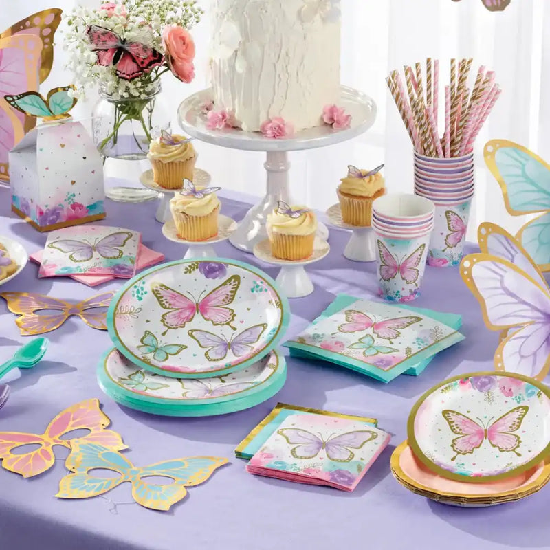 Butterfly Shimmer Beverage Party Napkins (x16) Kids Party