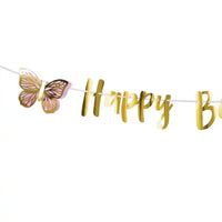 Butterfly Shimmer Party Banner Kids Party
