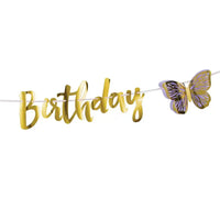 Butterfly Shimmer Party Banner Kids Party
