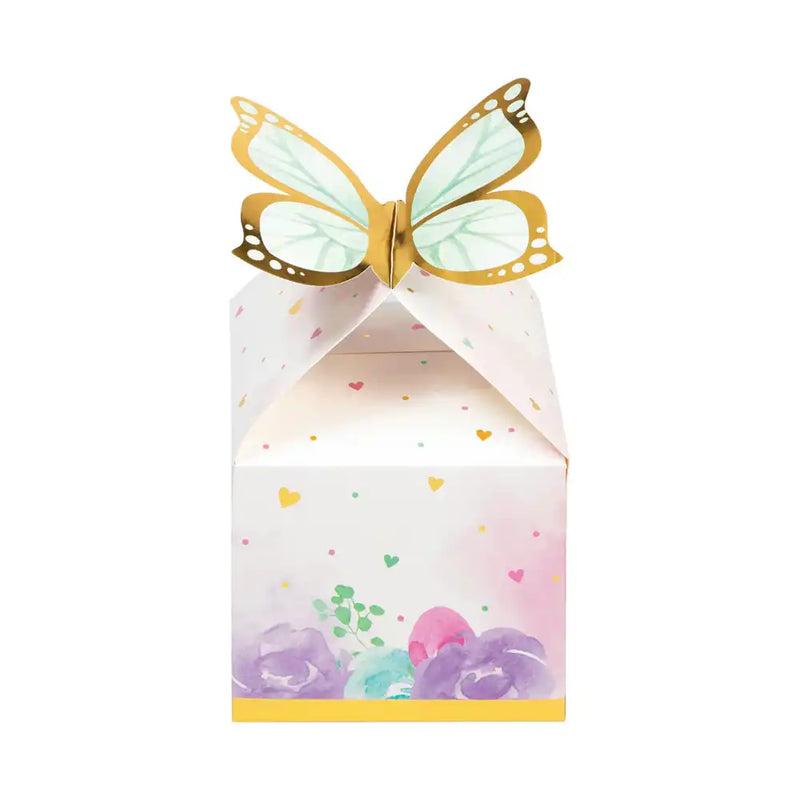 Butterfly Shimmer Paper Party Boxes (x8) Kids Party