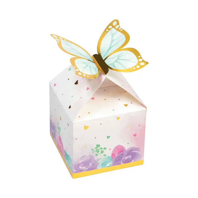 Butterfly Shimmer Paper Party Boxes (x8) Kids Party