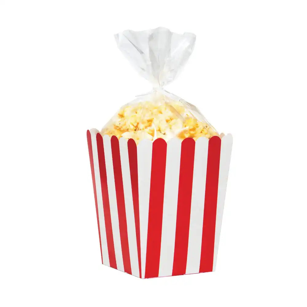 Carnival Popcorn Boxes with Cello Bag (x8) Kids Party