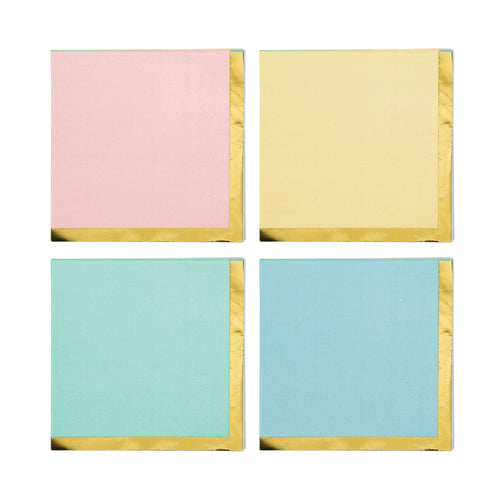 Pastel Beverage Party Napkins (x16) Pastel