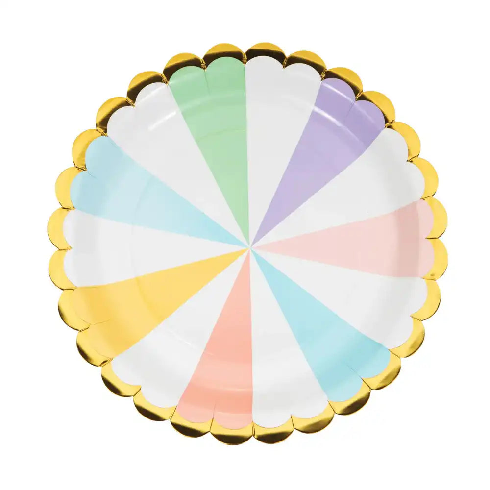 Pastel Large Paper Party Plates (x8) Pastel
