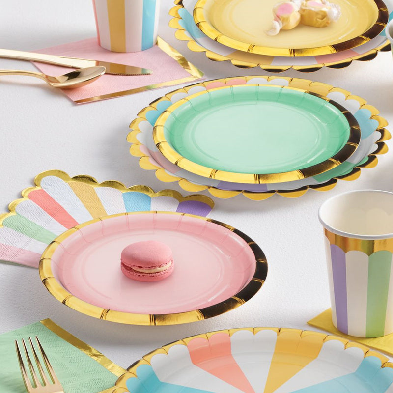Pastel Small Paper Party Plates (x8) Pastel
