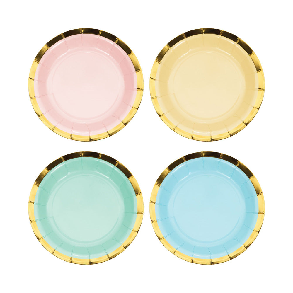 Pastel Small Paper Party Plates (x8) Pastel