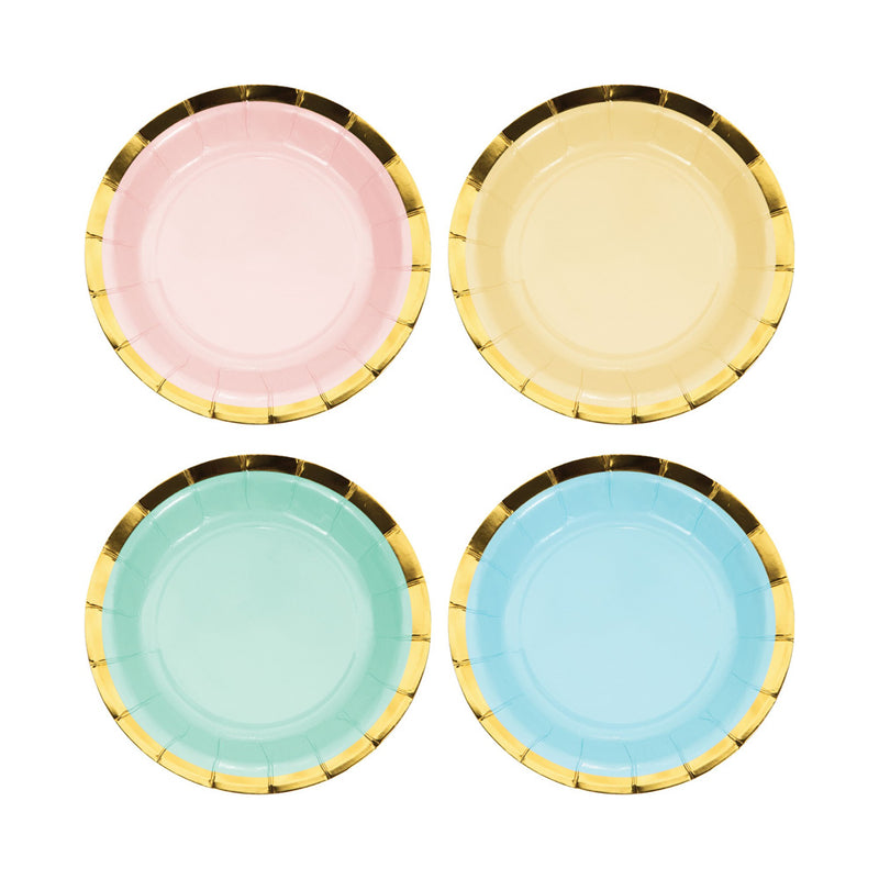 Pastel Small Paper Party Plates (x8) Pastel
