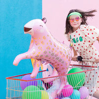 Supershape Pink Leopard Foil Balloon Kids Party