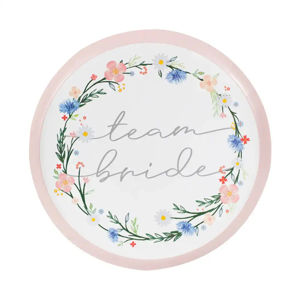 Boho Bride Paper Party Plates (x8) Hen Party