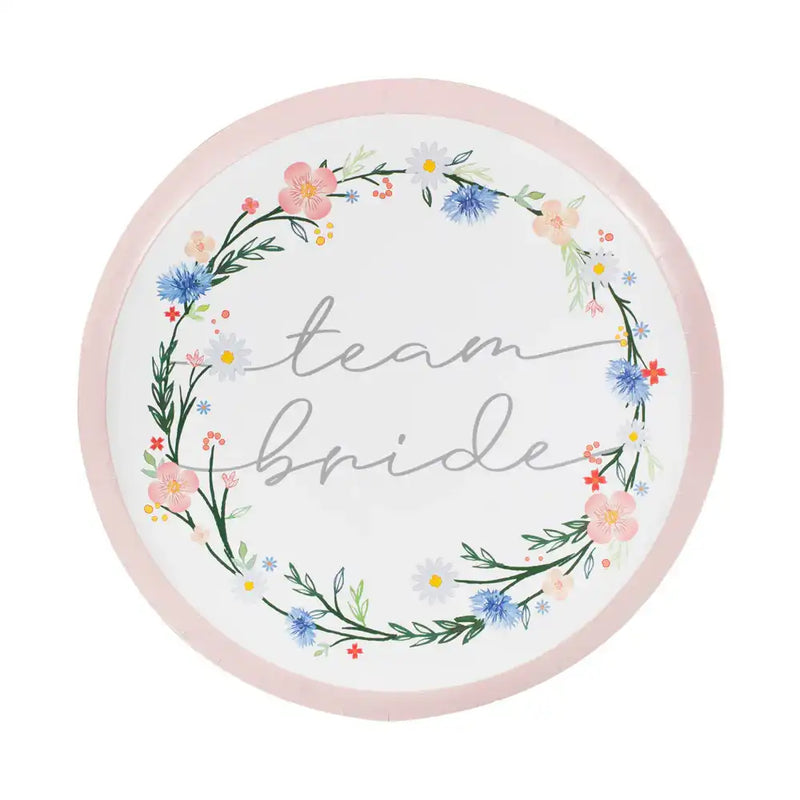 Boho Bride Paper Party Plates (x8) Hen Party