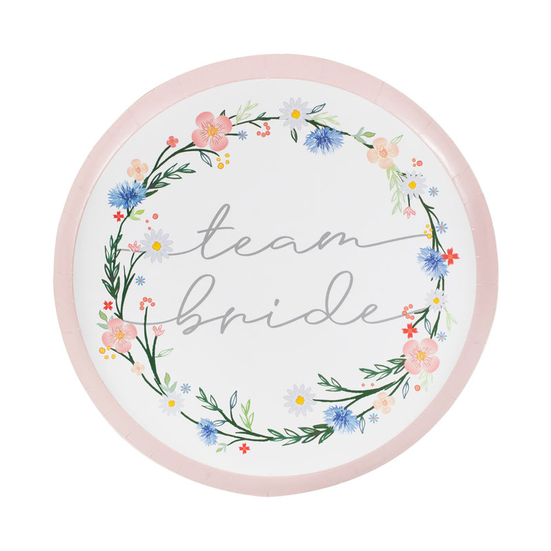 Boho Bride Paper Party Plates (x8)